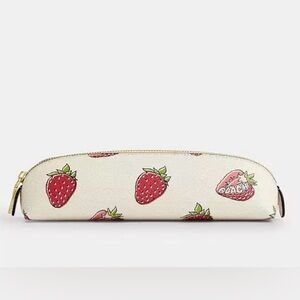 Coach Outlet Pencil Case With Strawberry Print